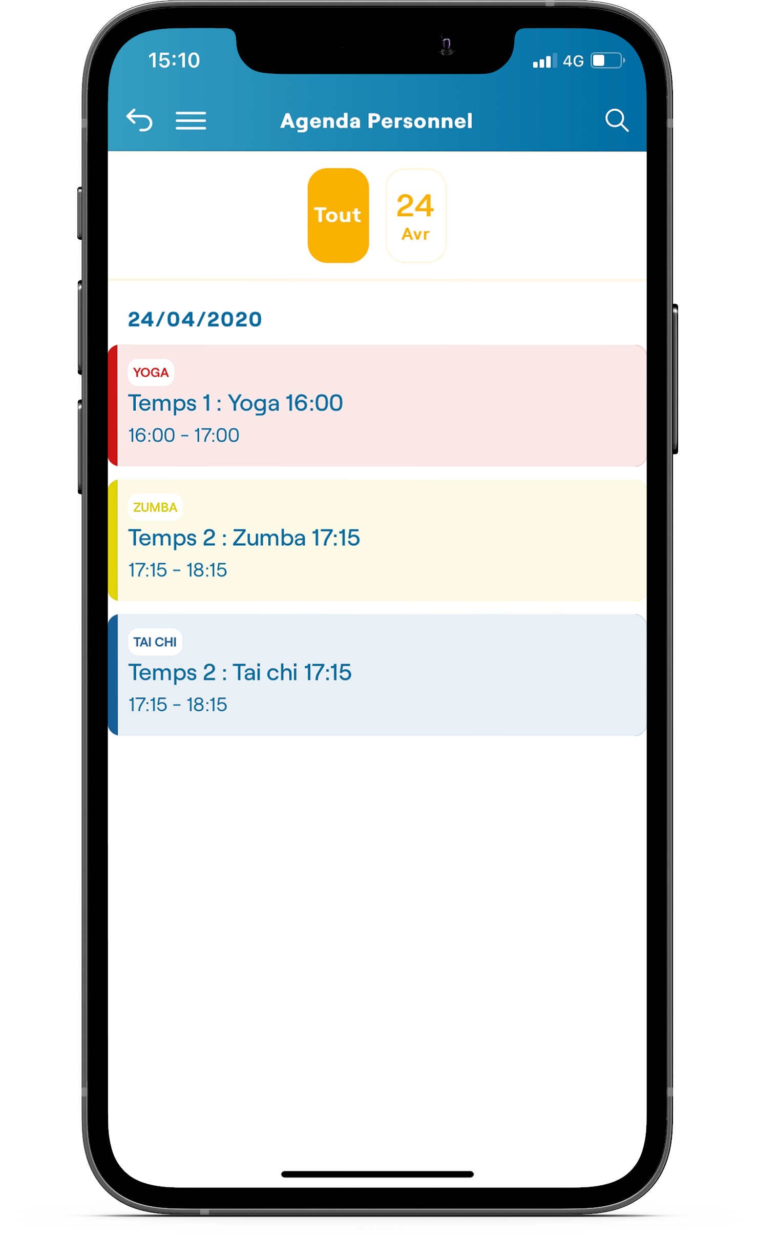 agenda personnel evenement app