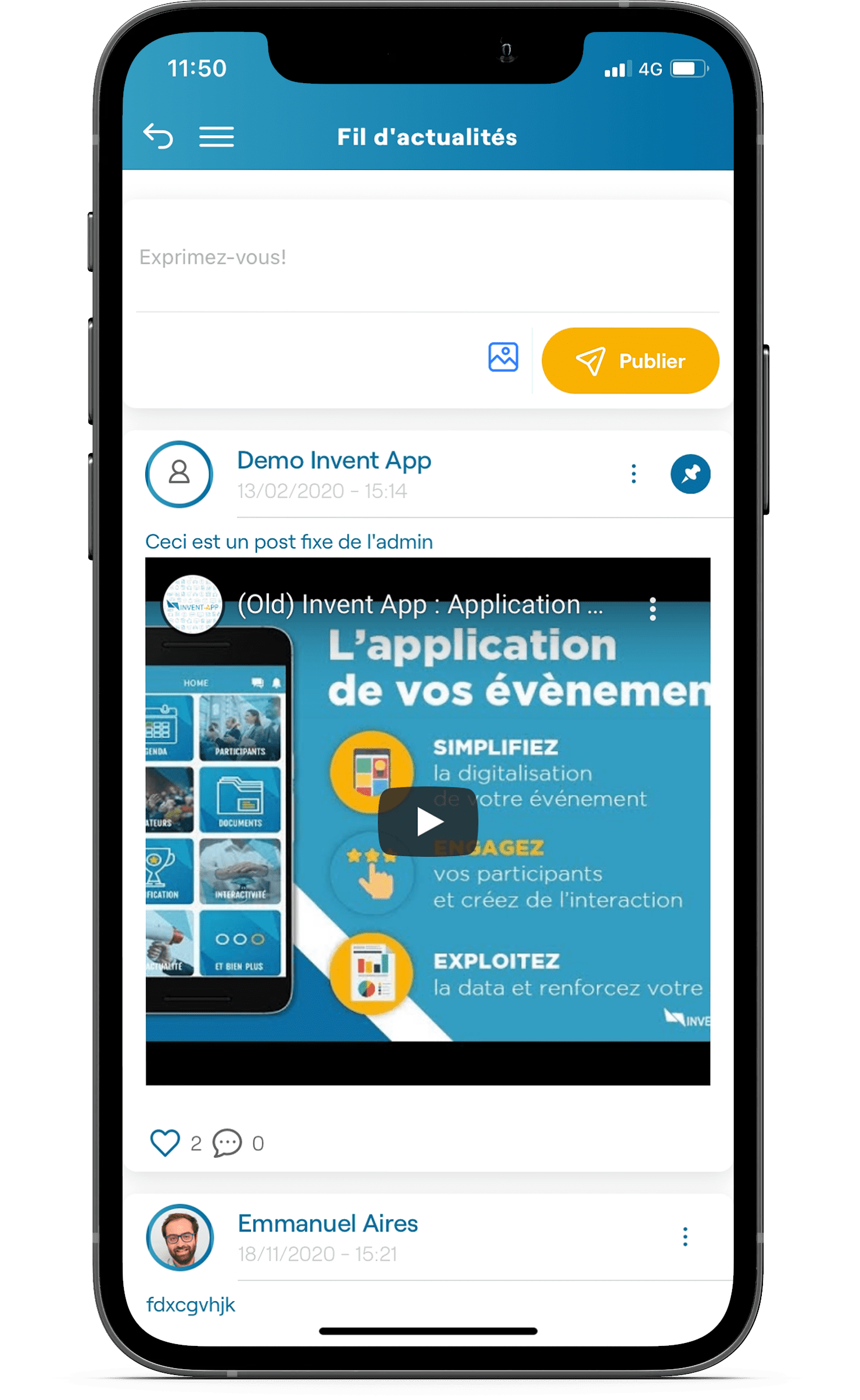 feed application evenement