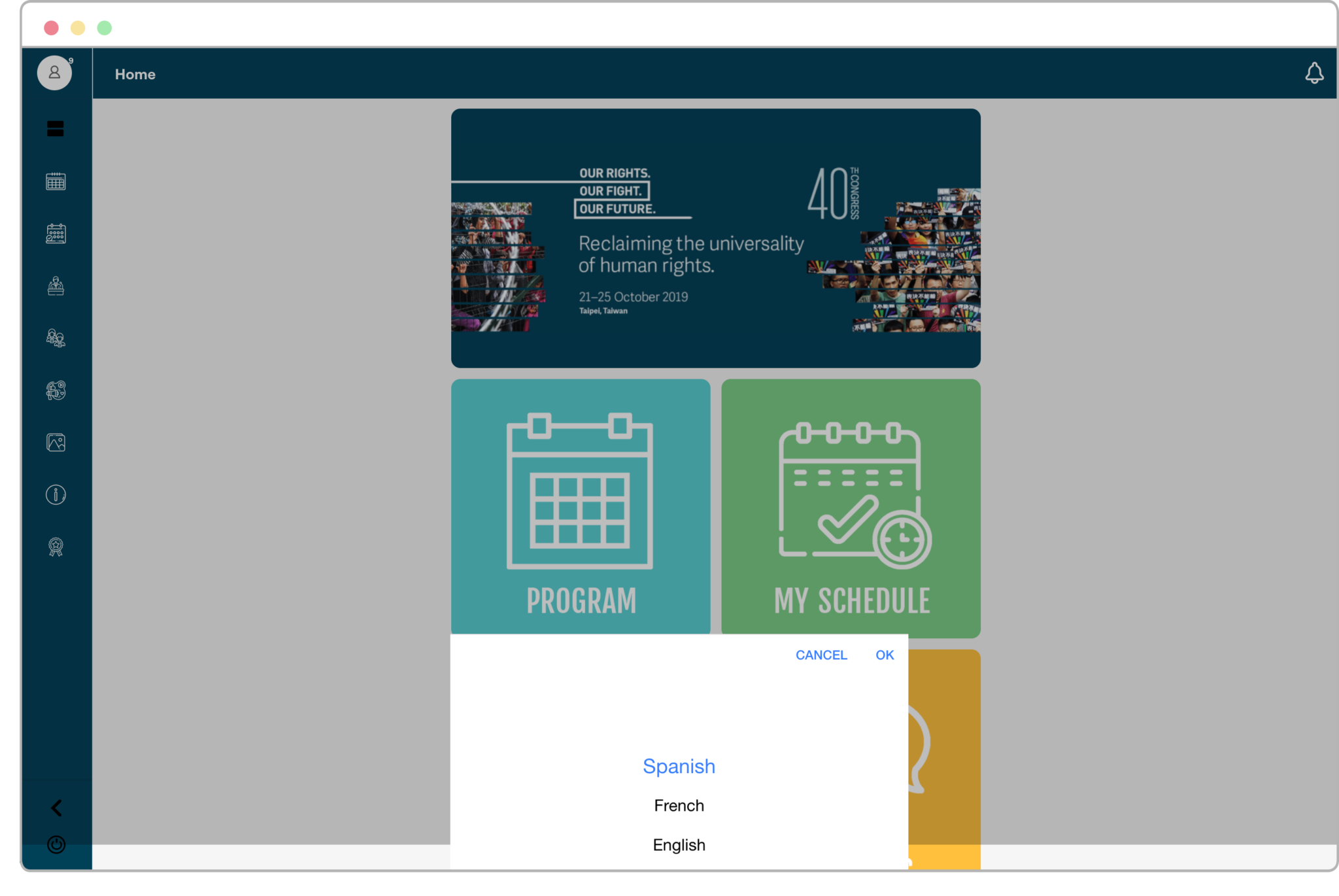 plateforme événement multilingue